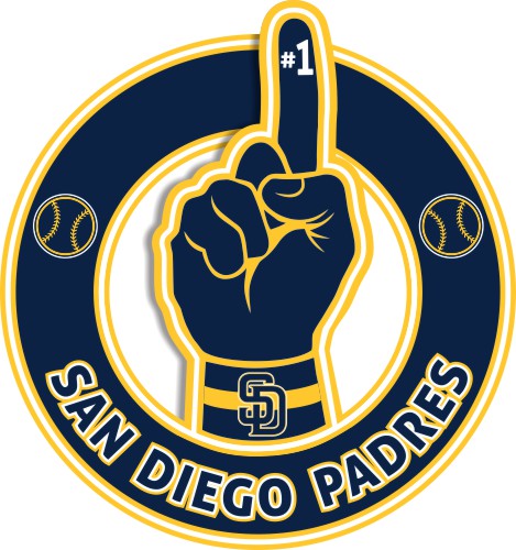 Number One Hand San Diego Padres logo iron on paper